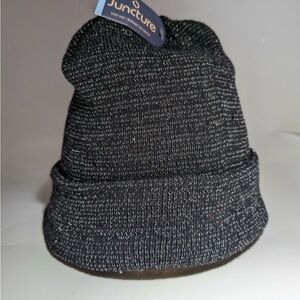 ❤️3/$20 Juncture winter hat skull cap tuque black heather NWT One size